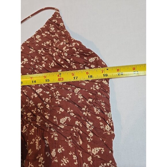 Treasure & Bond Brown Mahogany Little Paris cotton halter maxi dress size XL New - Picture 10 of 16